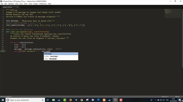SpeedCoding #1 | Crypter de message ! | Python смотреть онлайн
