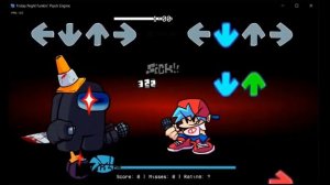 чёрный импостер атакует БФ амонг ас фнф песня поражение