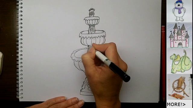Drawing: How To Draw A Fountain - Step By Step - Subscriber Request