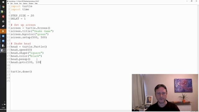 Python Turtle Graphics Snake Game Part 1 смотреть онлайн