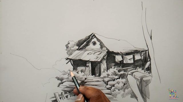 How To Draw and Shade Old House For Beginners With PENCIL | Pencil Art смотреть онлайн