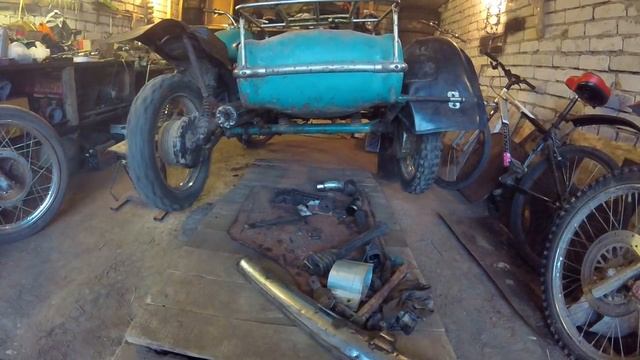 Мотоцикл ИЖ планета 3х2 с подключаемым приводом коляски. смотреть онлайн