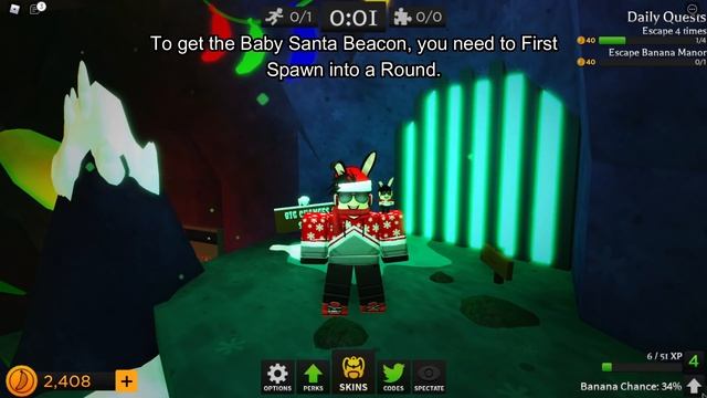 How to get 2020 ORNAMENT BANANA SKIN + BABY SANTA BEACON in BANANA EATS! [ROBLOX] смотреть онлайн