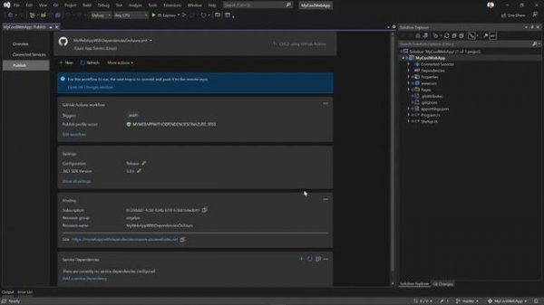 GitHub Actions in Visual Studio 2022