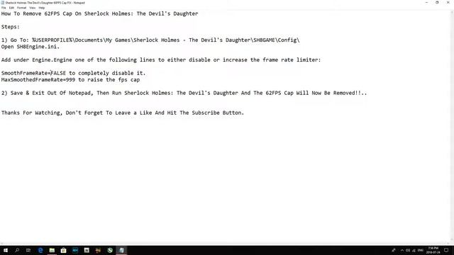 How To Remove 62FPS Cap On Sherlock Holmes: The Devil's Daughter смотреть онлайн