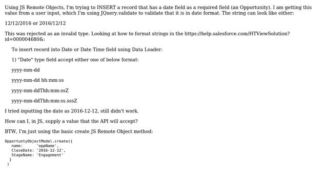 Salesforce: Inserting Date Field with JS Remote Objects смотреть онлайн