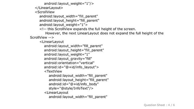 Android : LinearLayout not expanding inside a ScrollView смотреть онлайн