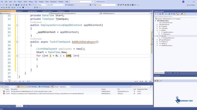 ASP.Net Core Web API - Bulk Operations| Batch Processing | EFCore.BulkExtensions смотреть онлайн