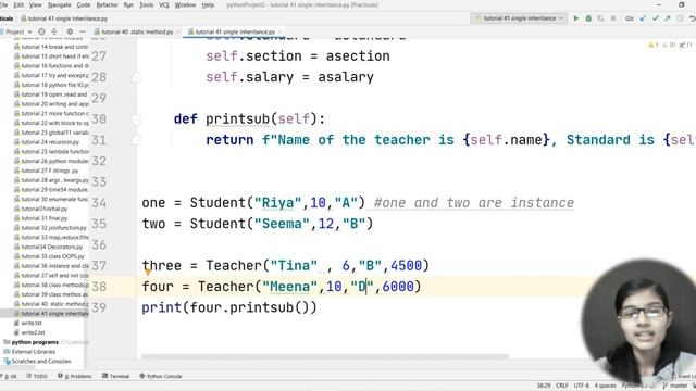 BASICS OF PYTHON EP: 39 single Inheritance | python for beginners | Hindi | python tutorial смотреть онлайн
