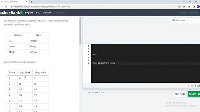HACKER RANK (SQL PROBLEM) THE REPORT | URDU / HINDI смотреть онлайн