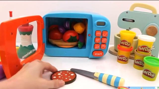 Игрушечные фрукты и овощи готовим в микроволновке