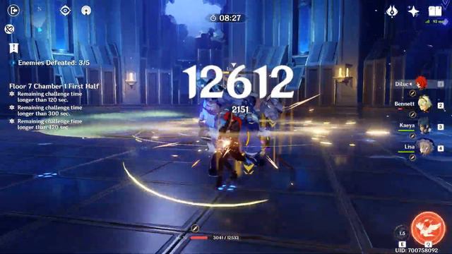 genshin impact Spiral Abyss floor 7 chamber 1 3 stars смотреть онлайн