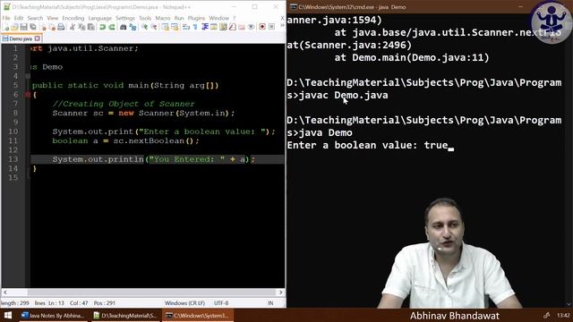JNP1C5P3 Input using Scanner Class Methods nextInt, nextLine, etc | InputMismatchException | Java смотреть онлайн