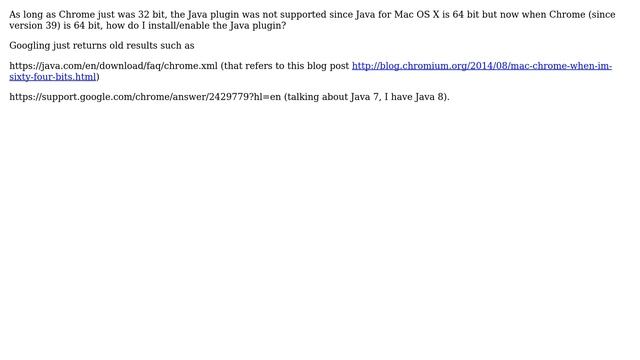 Apple: Now when Chrome is 64-bits, how do I install the Java plugin? смотреть онлайн