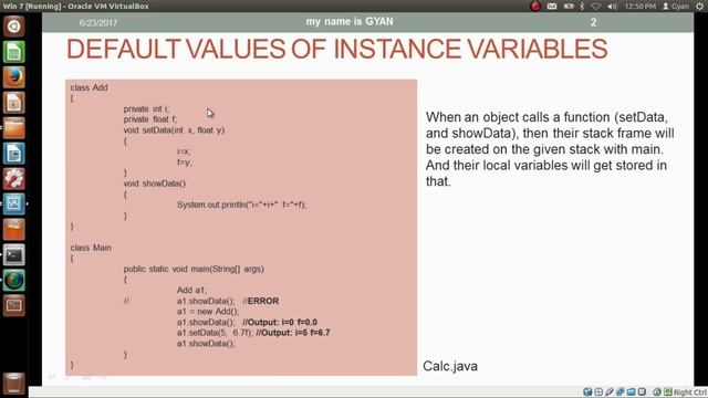 Default Values of Instance Variables | Calling Non-Static Methods | Java смотреть онлайн