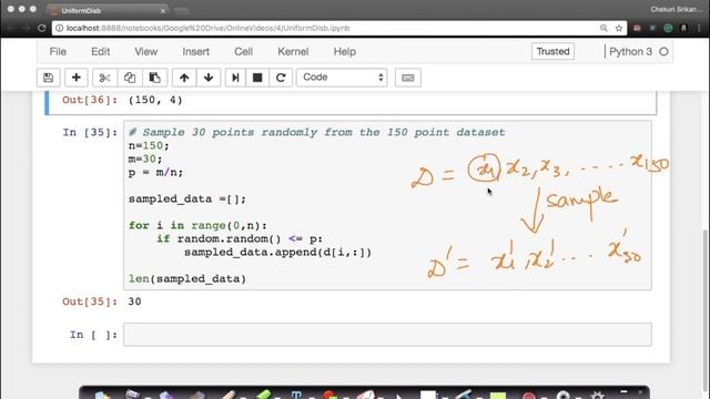 How to randomly sample data points (Uniform Distribution ) смотреть онлайн