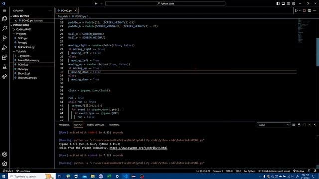 How to recreate the video game Pong with python смотреть онлайн