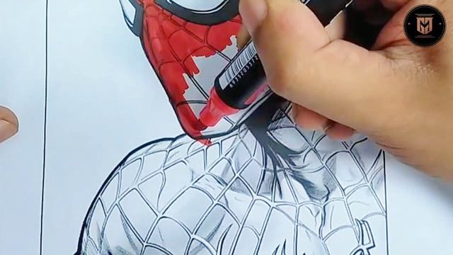 Coloring Spiderman Superheros Marvel Easy - Spiderman Coloring Pages - Superheros Coloring Pages смотреть онлайн