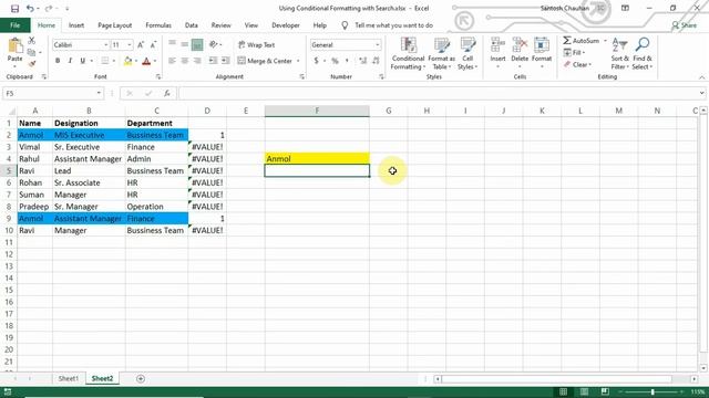 MIS Interview - How to use CONDITIONAL FORMATTING with SEARCH FUNCTION in excel in Hindi - Series 3 смотреть онлайн