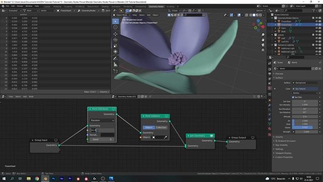Blender 2.93 Geometry Nodes Easy Flowers [Beginner tutorial] смотреть онлайн
