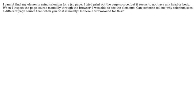 Cannot find elements on jsp page (java selenium) смотреть онлайн