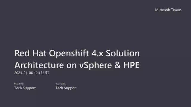 Red Hat Openshift 4 X Solution Architecture On VSphere & HPE | Solution Components