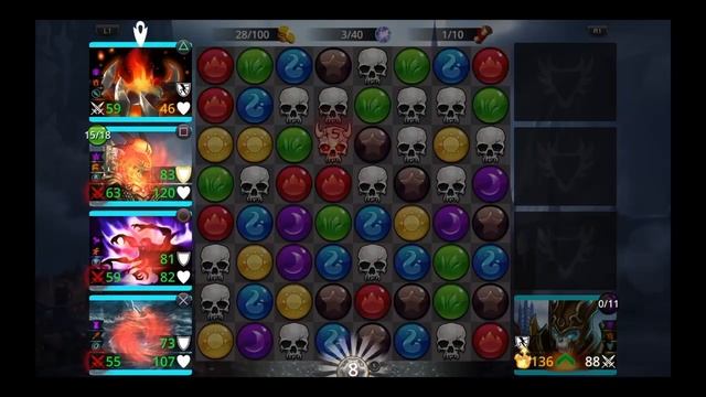 SKULL WATERFALL | Gems of War best teams | The Possessed King team смотреть онлайн