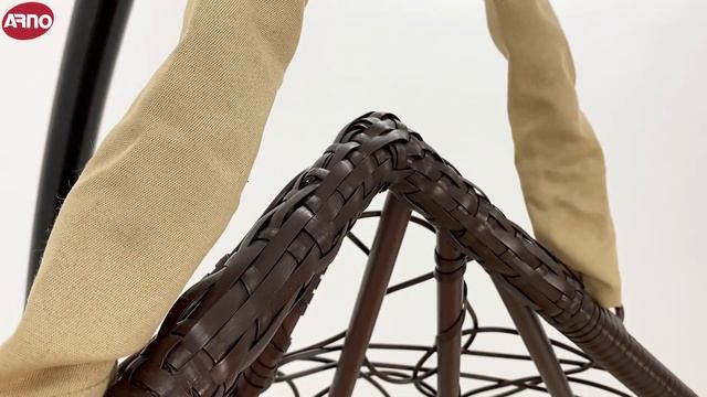 Подвесное кресло "ДУЭТ" (коричневый кокон, подушка бежевая) смотреть онлайн