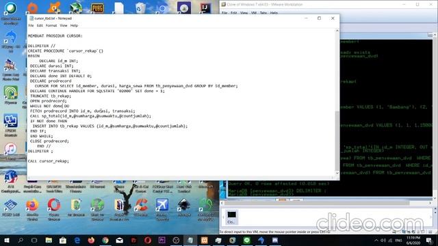 CURSOR PADA DATABASE MYSQL смотреть онлайн