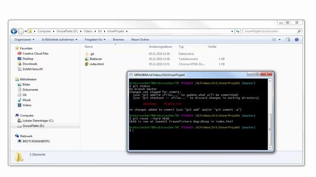 Git Crashkurs [007] - git rm und status смотреть онлайн