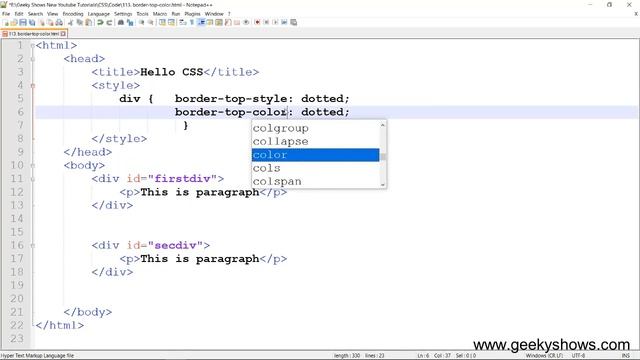 border top color in CSS (Hindi) смотреть онлайн