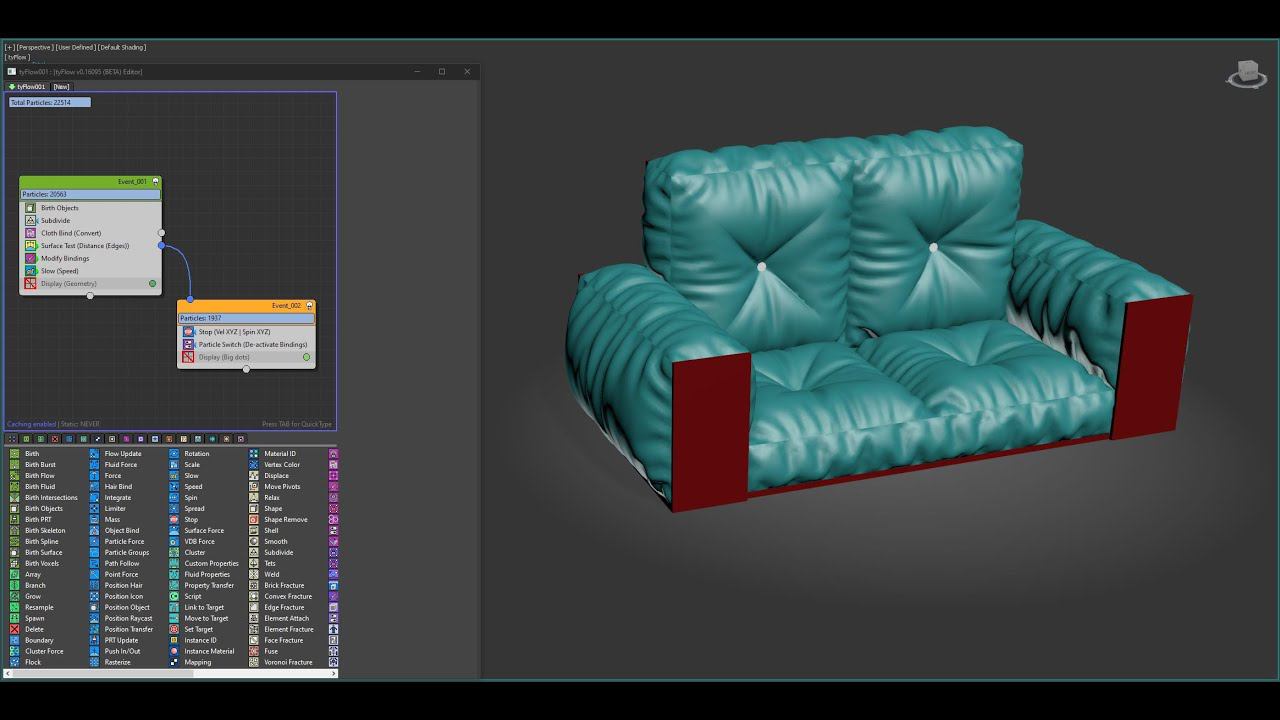 tyFlow test: tySofa (poly to cloth) смотреть онлайн