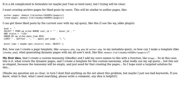 Wordpress: How to create archive pages for metadata query generated posts (so without taxonomy)? смотреть онлайн