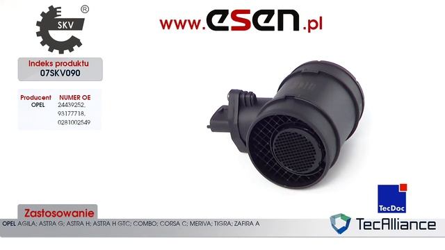 Przepływomierz powietrza OPEL ASTRA OPEL CORSA C OPEL MERIVA OE 0281002549 24439252 93177718 смотреть онлайн