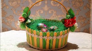 Пасхальная корзинка быстро и просто из бросового материала. Пасхальный сувенир своими руками.