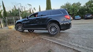 mersedes gls x166 диагональное вывешивание , заезд на холм