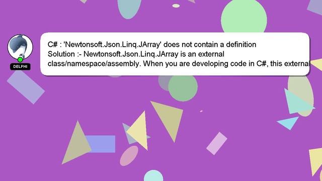 C# : 'Newtonsoft.Json.Linq.JArray' does not contain a definition смотреть онлайн
