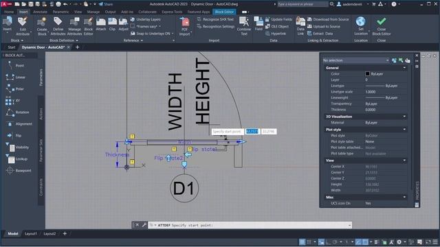 Create Your Dynamic Door - YQarch Plugin - Autocad tutorials part::369.. смотреть онлайн
