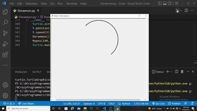 Python turtle graphics tutorial | Doraemon Design | Turtle graphics смотреть онлайн