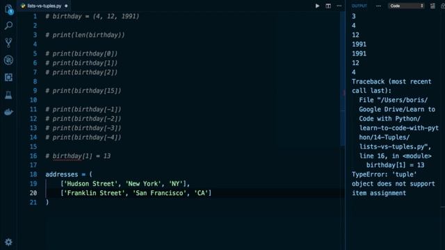 Python Programming Tutorial # 106 | Python Lists vs Tuples: Their Differences Explained смотреть онлайн