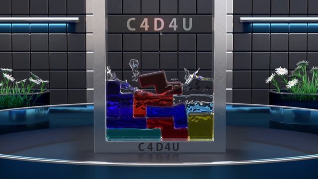 SOFTBODY TETRIS V17 ? ( With Liquid ) ❤️ C4D4U