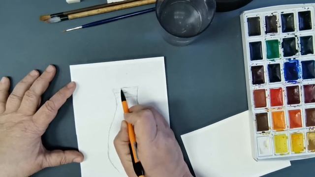 Рисуем керамическую вазу. Урок 1 смотреть онлайн