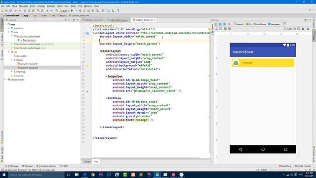 Android Development for Beginners - How To Custom Toast Message. смотреть онлайн