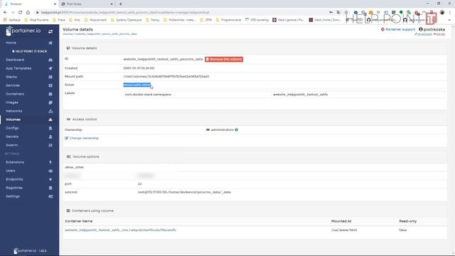 Docker Swarm - Zdalny volume sshfs przykład konfiguracji w docker compose stack i docker - 017 смотреть онлайн
