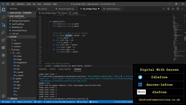 sky dodge pygame - Python смотреть онлайн