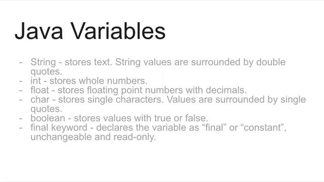 What are Java Variables? - Java Tutorial смотреть онлайн