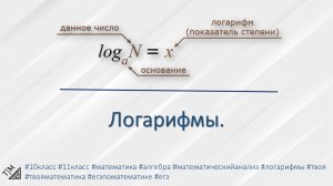 Логарифмы. 10-11 класс. Алгебра.