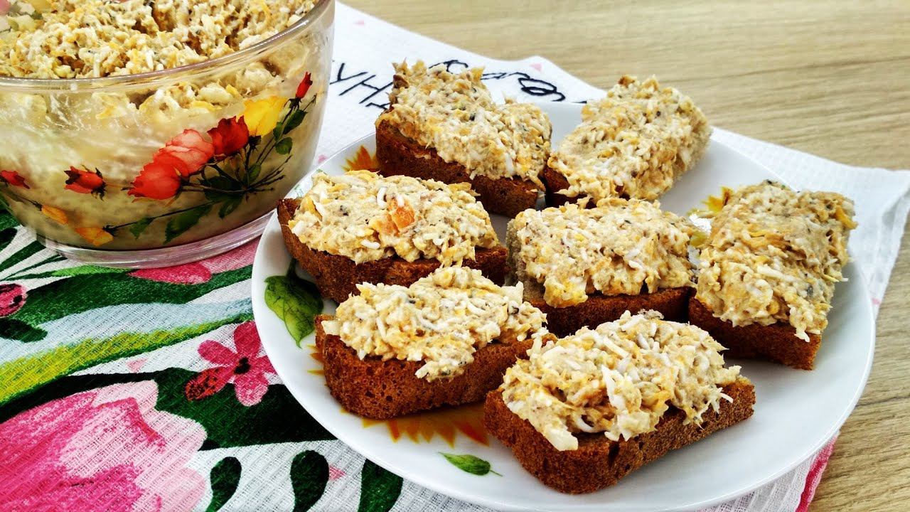 Вкуснейшая намазка на хлеб. Быстро, просто и вкусно. смотреть онлайн