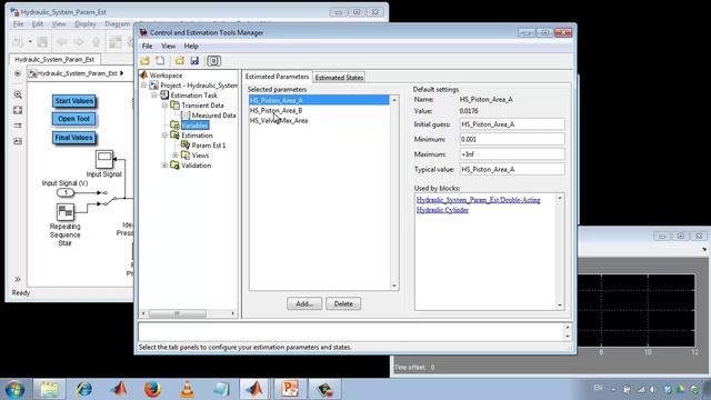 Оценка параметров модели с использованием эталонных данных в Simulink