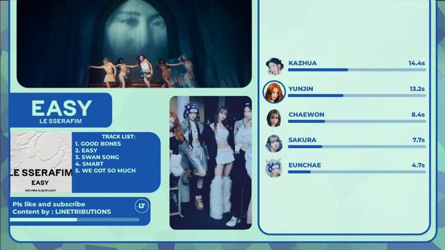 [Updated] LE SSERAFIM - Easy (Line Distribution) | LINETRIBUTIONS.